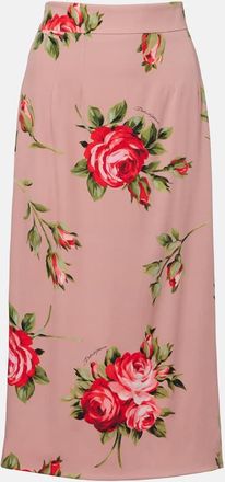 Dolce & Gabbana Floral silk-blend midi skirt