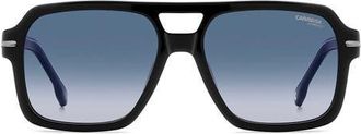 Carrera 56mm Gradient Square Sunglasses in Black Blue/Dark Blue at Nordstrom