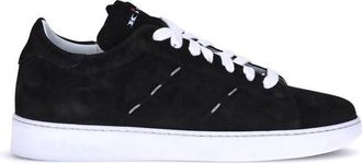 Kiton Leren sneakers met platte zool - Heren - Sneakers - Zwart - 41 EU - Leer - Schoenen