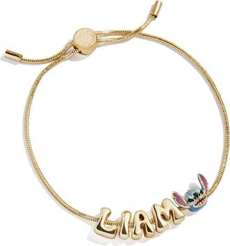 BaubleBar Personalized Disney Bubble Charm Slider Bracelet in Blue -Stitch at Nordstrom