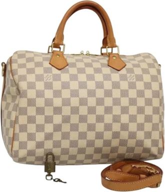 Louis Vuitton Tweedehands Canvas handtassen - Dames - Vintage Handtas - Wit - ONE Size - Leer - Vintage