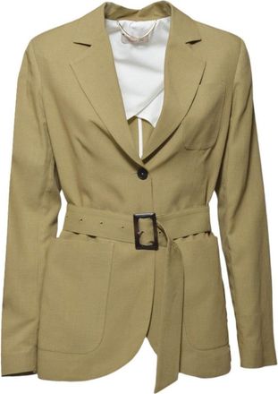 Room 52 Amal Single-Breasted Mustard Viscose And Linen Blazer