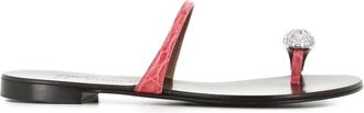 Giuseppe Zanotti Sandali in pelle con cristalli - Rosa