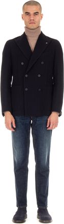 Tagliatore Montecarlo Double-Breasted Wool Rib Jacket