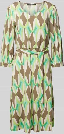 Betty Barclay Knielanges Kleid mit Bindeg&uuml;rtel in Oliv, Gr&ouml;&szlig;e 38
