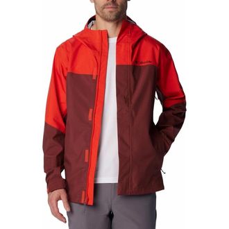 Columbia Wahkeena Falls 3L Shell Jacket Mens Red Hooded Full Zip SGN1738