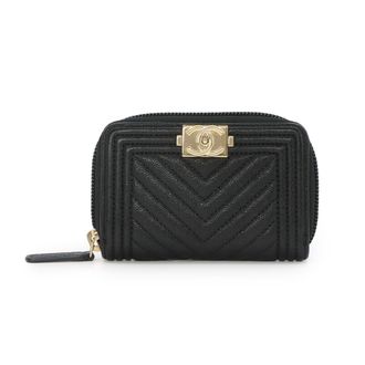Chanel Black Grained Calfskin Coin Purse/Coin Case (Pre-Owned)