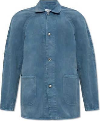 Maison Margiela Light Jackets, male, Blue, Size: M Jacket with Collar