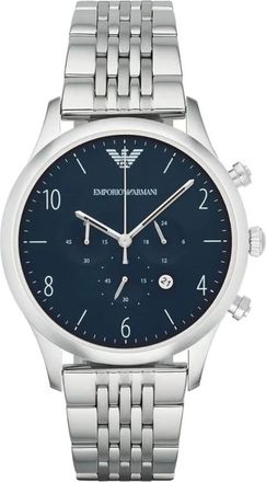 Emporio Armani Accessoires, Heren, Grijs, ONE Size, Chronograaf Horloge