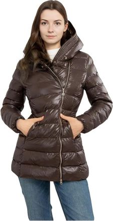 Emporio Armani Gewatteerd jack met subtiele glans - Dames - Winterjassen - Bruin - XL - Jassen