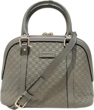 Gucci Pre-owned Leather gucci-bags - Dames - Vintage Handtas - Grijs - ONE Size - Vintage