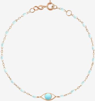 Gigi Clozeau Armband aus Ros&eacute;gold und Harz Classique Gigi Eye Bleu Layette