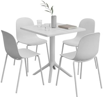 Clp Conjunto De Muebles De Jardin Nerra Con 4 Sillas Blanco