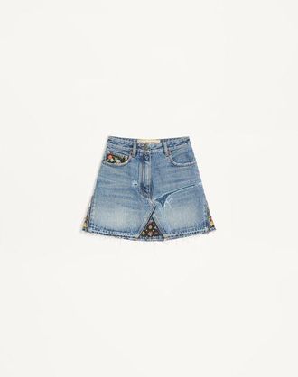 Valentino Short Denim Skirt Wo