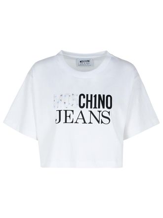 Moschino Moschino -Jeans weiße Baumwoll -T -Shirt