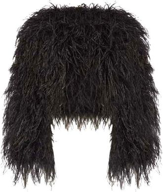 De La Vali black marabou Madonna jacket Size M