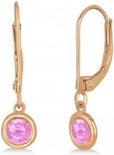 Allurez Leverback Dangling Drop Pink Sapphire Earrings 14k Rose Gold (0.50ct)