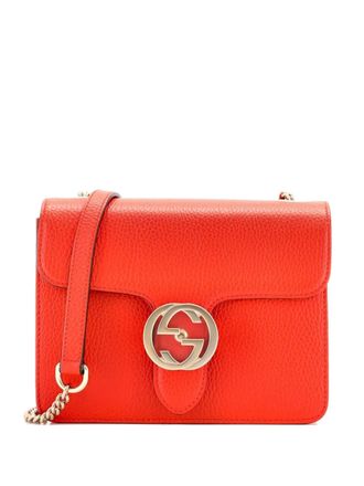 Gucci Interlocking Leather Small shoulder bag - Oranje