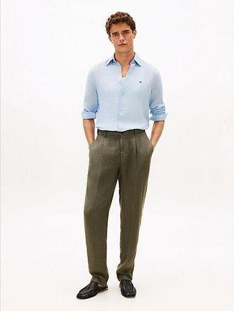 Tommy Hilfiger Smart Casual Washed Pure Linen Trousers