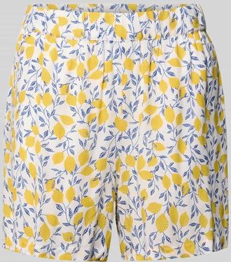 Pieces Regular Fit Shorts aus reiner Viskose Modell BARRI in Hellgelb Melange, Gr&ouml;&szlig;e XL