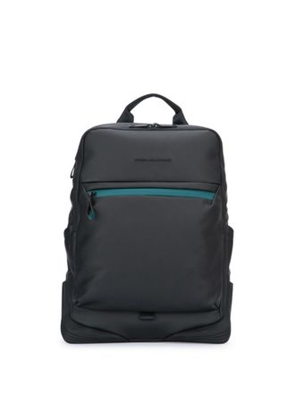 Piquadro Zaino IIN backpack - unisex - Leather/Polyester - One Size - Black