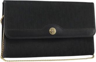 Dior Pre-owned Clutches, female, Black, Size: ONE SIZE Pre-owned Trotter Canvas Shoulder Bag