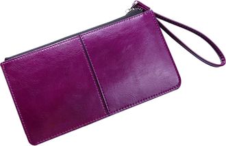 Generic Wallets For Women Large Purse Wristlet Phone Wallet Girls Ladies Cute Long Slim Clutch For Daily Life Leather Bracelets For Women (Purple, One Size)