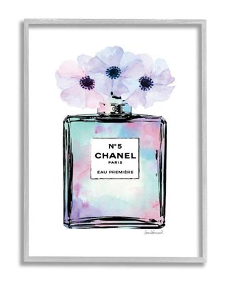 Stupell Industries Purple Flower Perfume Glam Fashion Design Wall Art