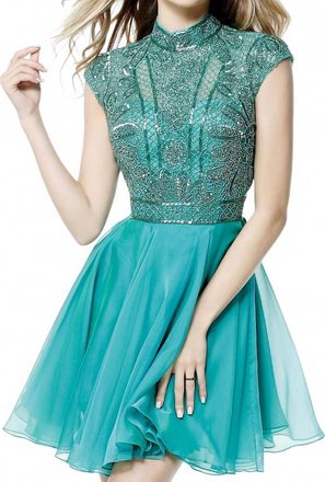 Sherri Hill Short Cocktail Dress In Jade