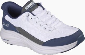Skechers Womens Skechers Slip-Ins Contour Foam Cozy Fit Womens White/Navy Trainers - Size: 5