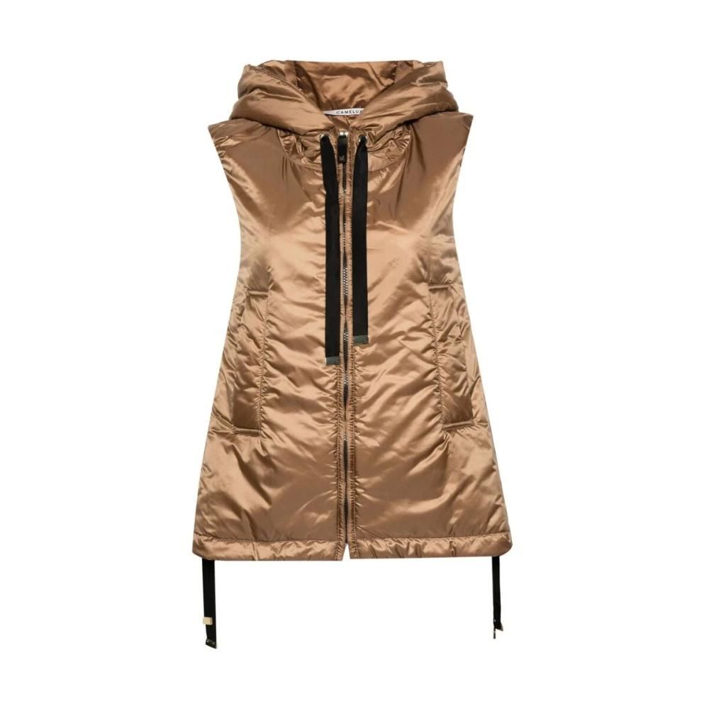 Max Mara Femme, Vestes, Brun, Taille: 38 FR Gilet rembourré à