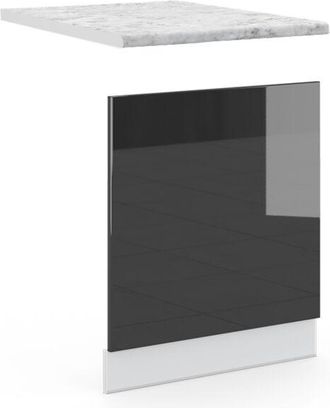 Vicco Panel Frontal Fame-line, Antracita Alto Brillo, 60 Cm, Et M&aacute;rmol