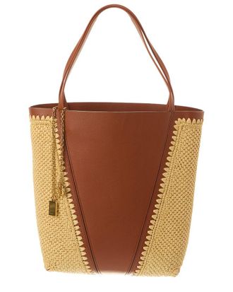 Chlo&eacute; Raffia & Leather Tote