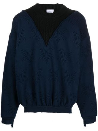 VETEMENTS distressed-effect merino jumper - Blue