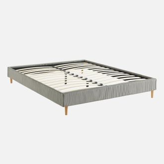 Sweeek Cama Con Somier 160x200cm, Acabado En Pana Fina