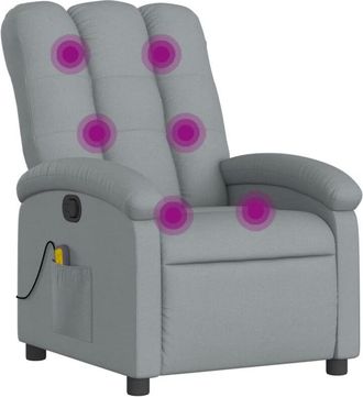 vidaXL Vidaxl - Sillón reclinable de masaje de tela gris claro