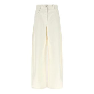 Brunello Cucinelli The Wide Barrel Jeans - female - Brunello Cucinelli - Wide Jeans - White - M - Jeans