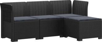 vidaXL Sof&aacute; De Jard&iacute;n Para 4 Personas Con Cojines Y Dise&ntilde;o De Rattan Vidaxl