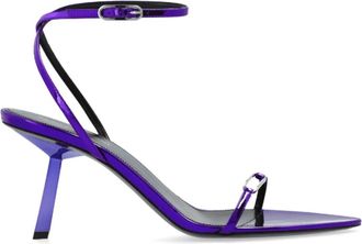 Saint Laurent Kitty 75mm Leren Sandalen - Dames - Sandalen met hakken - Paars - 39 EU - Leer - Schoenen