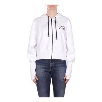 GCDS Zip-throughs, female, White, Size: L Zip-through Hoodie