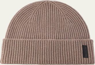 Giorgio Armani Mens Ribbed Wool Beanie