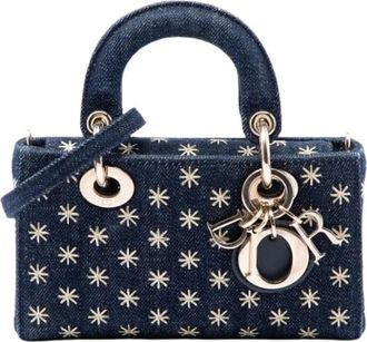Dior Pre-owned Lady D-Joy Mini Bag - Dames - Vintage Mini Tas - Blauw - ONE Size - Denim - Vintage