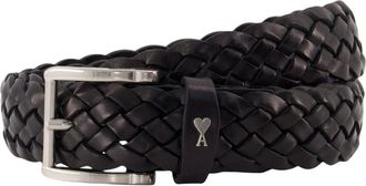 Ami Accessoires, unisex, Zwart, 95 CM, Leer, Paris Paris Gevlochten Riem