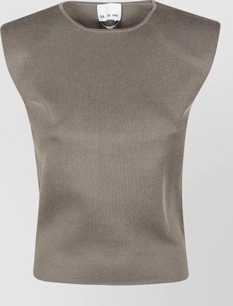 SA SU PHI knit top crew neck ribbed sleeveless