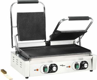 vidaXL Vidaxl - Doppia Griglia per Panini Scanalata 3600 w 57x30,5x20 cm