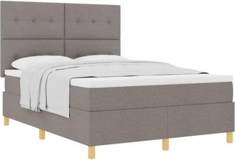 vidaXL Box Spring Bed with Mattress Taupe 140 x 200 cm Fabric vidaXL