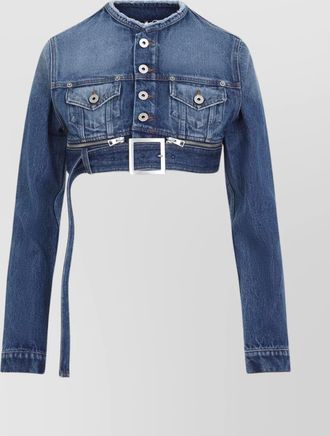 Jean Paul Gaultier short belted denim jacket
