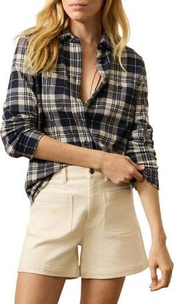 Faherty Legend Knit Shirt in Sapphire Lake Plaid at Nordstrom Rack, Size Xx-Small