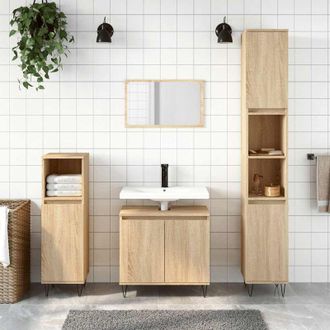 vidaXL Bathroom Cabinet Sonoma Oak 58x33x60 cm Engineered Wood Vidaxl