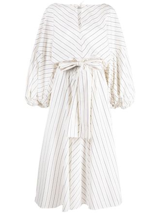 Palmer//harding Renew striped cotton flared dress - women - Cotton - S - White